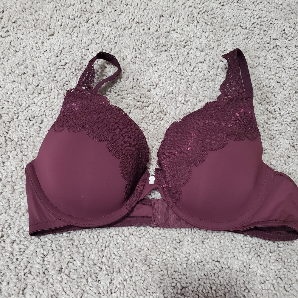 Aerie Lace Detail Underwire Bra - Plum